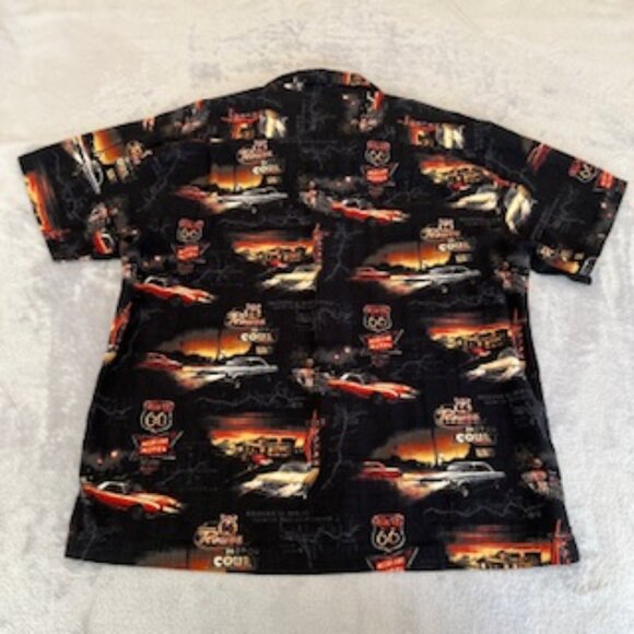 North River Outfitters Route 66 Button Down Shirt With Muscle Cars Large - Picture 10 of 14